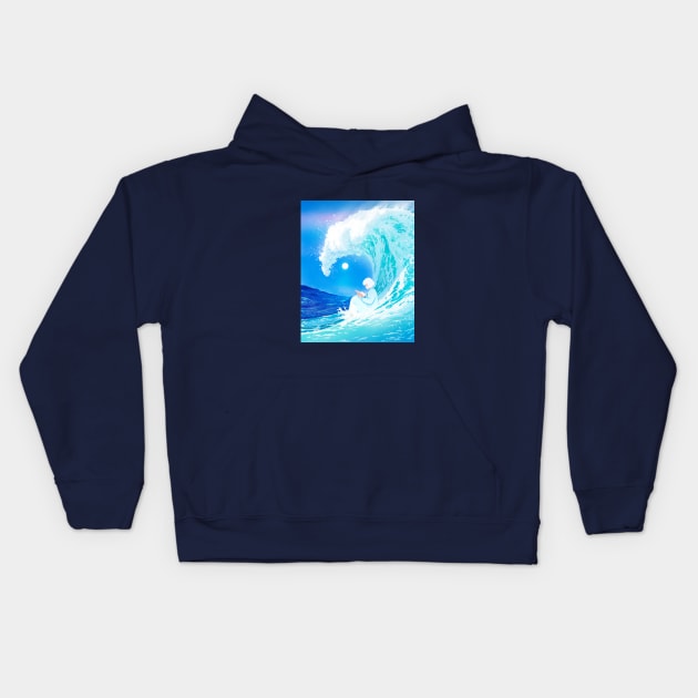 waves Kids Hoodie by yunzhen_ho